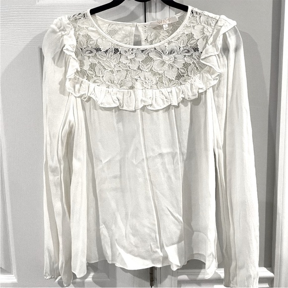 WAYF Magnolia Lace Yoke Blouse - Ivory white - Small - Picture 4 of 8
